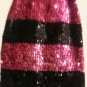 XXI mini skirt black Purple magenta stripes metallic sequins Size S/P