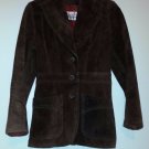vintage Casual Corner 100% leather Winter suit jacket women pockets brown Size 7