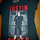 JUSTIN BIEBER authentic girl T-shirt 2012-13 tour black junior-large cotton Sz L