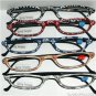 L@@K HAND PAINTED READERS 5 FUN FLIRTY COLORS READING GLASSES SEMI CATSEYE LIGHT