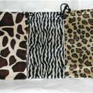L@@K 3 ANIMAL PRINT GLASSES CASES ZEBRA LEOPARD GIRAFFE 3 FOR 1 PRICE GLASS CASE