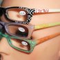 L@@K GORGEOUS ELEGANT HAND PAINTED READERS 3 COLORS SEMI CATS EYE DESIGN SEXY!