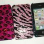 L@@K PHONECASE - IPHONE CASE SEXY BLING RHINESTONE STYLE LEOPARD ZEBRA PINK BLUE