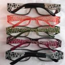 L@@K NEW STYLE FLORAL PAINTED LASER CUT READING GLASSES 5 COLOR CHOICE LOVELY!!!