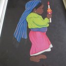 Mexican Girl Holding Candle framed art signed