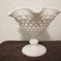 Imperial Milk Glass Fluted Hobnail Pedestal Candy Dish