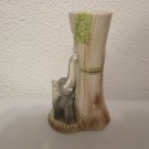 Vintage Porcelain Elephant and tree trunk bud vase