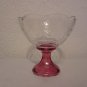 Clear glass with cranberry pedestal candy dish