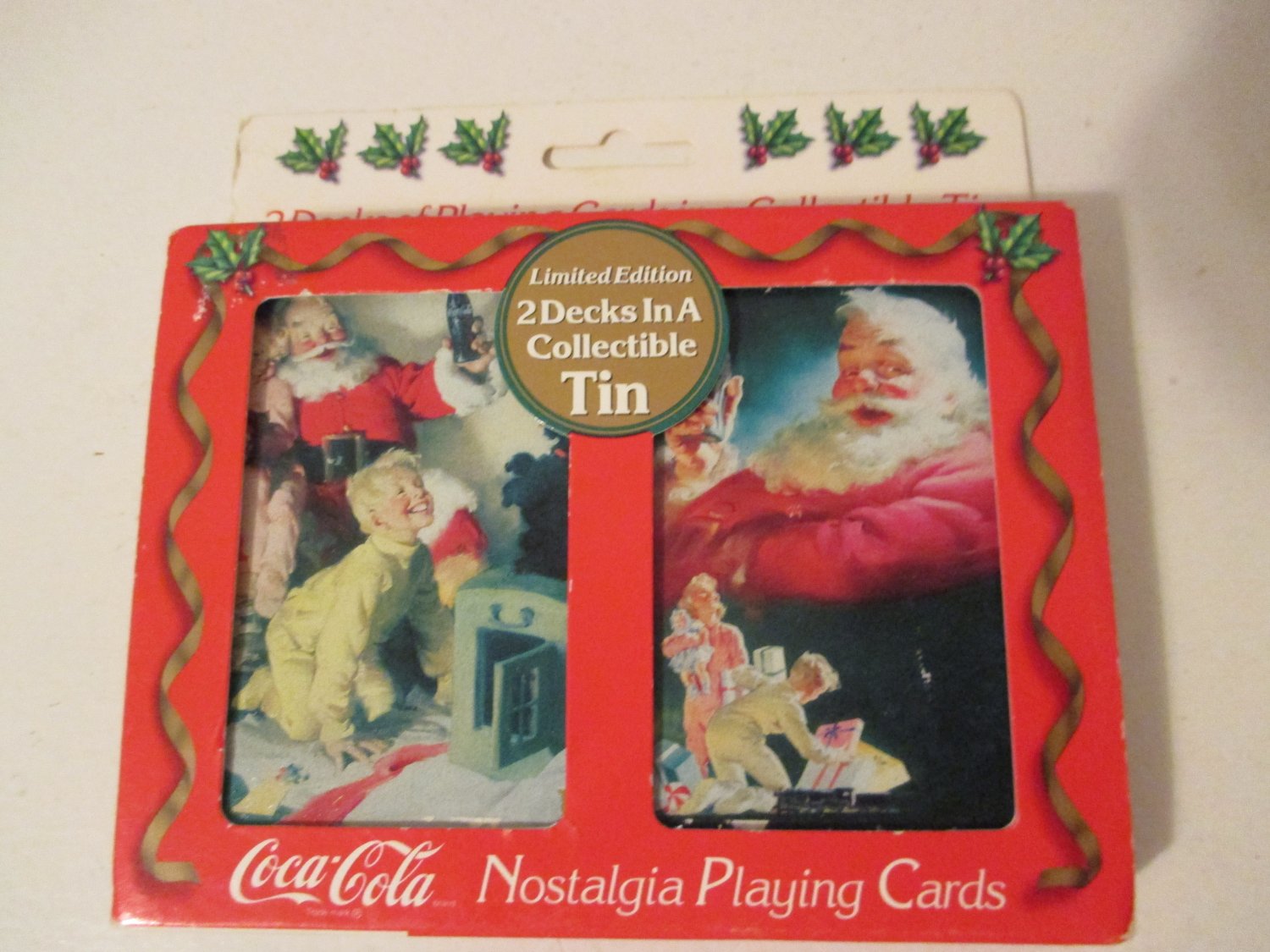 Coca Cola Nostalgia Playing Cards Santa Claus 2 decks in tin