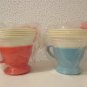 Vintage Solo Cups Holder and cups set of 2 Turquoise and Orange