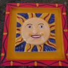 Chesepeake East Handmade Ceramics Sun Tile in Frame