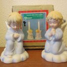 Vintage Praying Angel Bisque taper holders