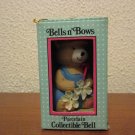 Vintage Bells n Bows Porcelain Collectible Bell  Bear Ornament