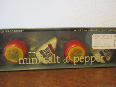 Boston Warehouse Gourmet Cheese Mini Salt and Pepper set of 4