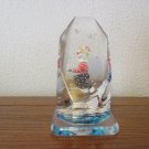 Lucite with painted clown on skates paperweight
