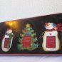 Set of 3 St Nicholas Square Ornament frames 2 snowmen and a tree