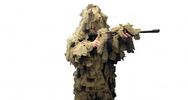 New XL/XXL Desert Ultimate Game 3D Leaf Camo Hunting Ghillie Suit 5 Piece