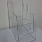 4-inch wide 3 tier premium trifold acrylic brochure holder, clear (3ttrifold)