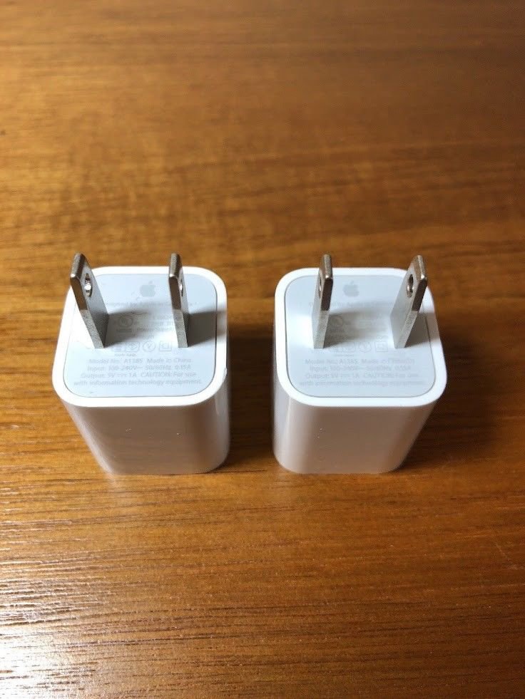 Lot of 2 Genuine Apple USB Power Adapter Charger for iPhone A1385