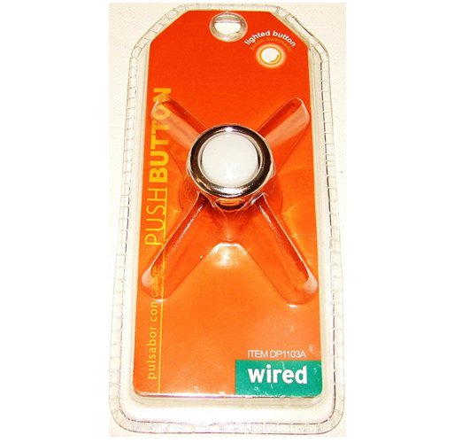 IQ America Wired Lighted Doorbell Push Button - Silver Rimmed