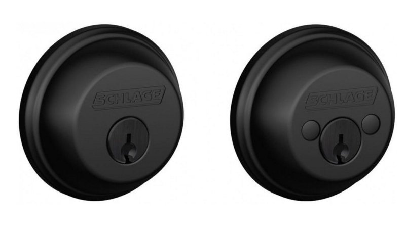 "SCHLAGE B62N622 Double Cylinder Deadbolt Extra Security Door Lock Matte Black K