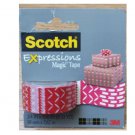 Scotch Expressions Magic Tape 3/4"x300" (8.33 yard) C214-P17 Red & White Stitch