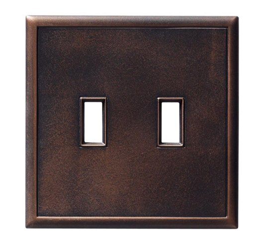 Hampton Bay 2 Toggle Switch Screwless Wall Plate - Oil Rubbed Bronze SWP404-70
