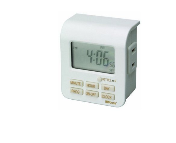 Woods 50008WD Indoor 7-Day Digital Plug-In Timer, 1 Polarized