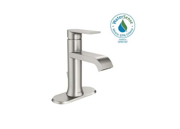 MOEN Genta Single Hole Single-Handle Bathroom Faucet in Spot Resist Brushed Nick