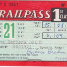 1969 Eurail Pass 1st Class Vintage Travel Europe