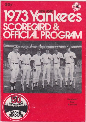 1973 New York Yankees Official Scorecard Program Scored Thurman Munson Yaz Fisk