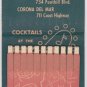 Large Robert Hill's Chef's Inn Feature Matchbook Pasadena UNUSED FULL UNSTRUCK