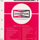 1969 Champion Spark Plug Recommendation Chart Catalog  NM / Excellent