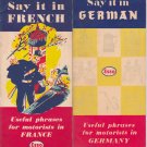 ESSO Say It In German & French Phrases for motorists Germany & France Lot of 2