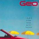 1992 GEO Storm Prizm Metro Tracker sales brochure 52 pages color book 11" x  9"