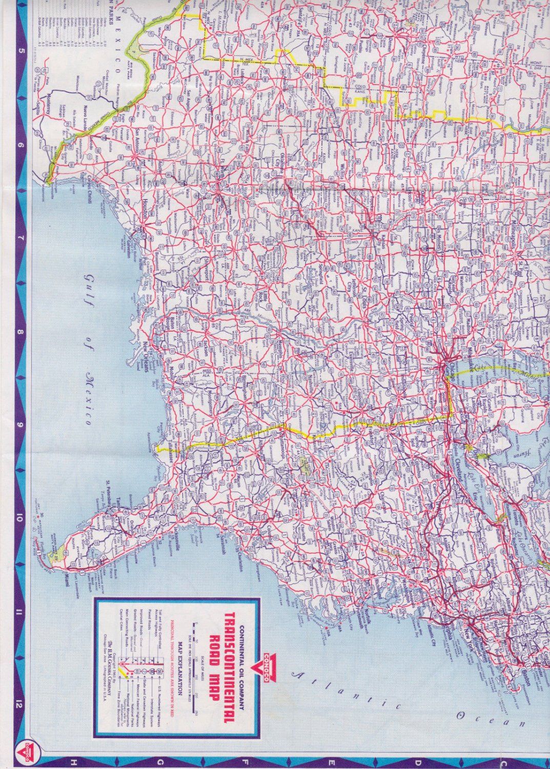 1961 CONOCO MAP New Mexico