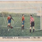 Spelregel 6 Buitenspel No. 29A Tobacco Cigarette Card Soccer 1930s Corner Kick