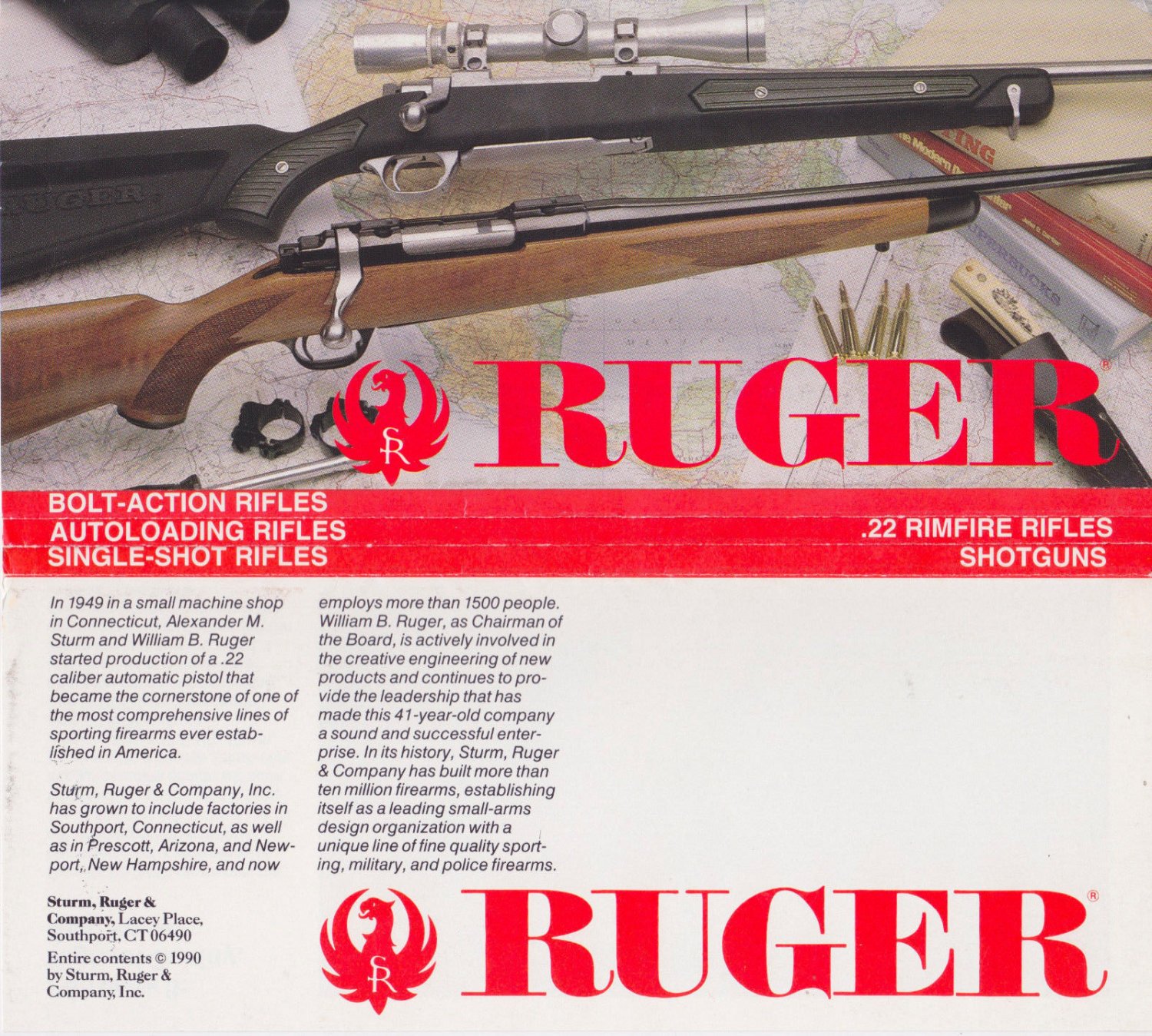 RUGER GUN Rifle Pistol Revolver Brochure Information Sales Sheet