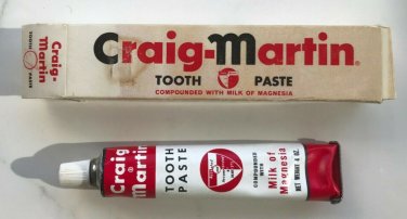 1955 Craig Martin Toothpaste compounded with Milk of Magnesia in Original Box