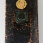Rocking ink blotter Western Union Life leather metal handle Desk Rocker Vintage