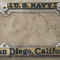 U.S. Navy Metal License Plate Frames Vintage NOS San Diego, California (2)