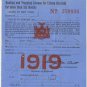 1919 New York State Hunting & Trapping Resident License USA NY Antique Vermin