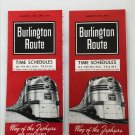 Burlington Route Time Schedules November 1960 1961 62 Way of Zephyrs Vista Domes