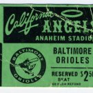 Ticket Stub MLB May 30, 1969 Baltimore Orioles vs. California Angels Anaheim
