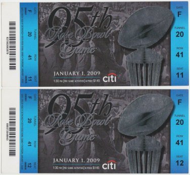 2009 Rose Bowl Ticket Full USC vs Penn College Football Lot of 2 Mark Sanchez