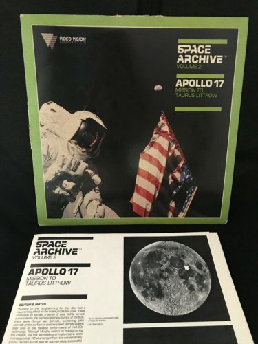 Apollo 17 Laserdisc NASA Space Archive Volume 2  VideoVision LD Final Moon Walk
