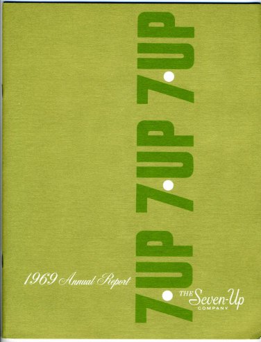 1969 7UP Annual Report 7 UP Company Shareholders Proxy Vintage Soda Ephemera