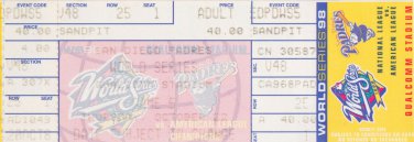 1998 World Series Game 5 Phantom Ticket Yankees Padres Qualcomm Stadium  October