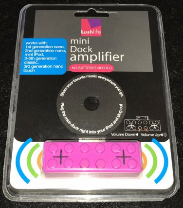 iPod Building Block Speaker Mini Dock Amplifier Pink New in Package Lush Life