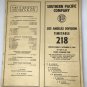Southern Pacific Company Railway TimeTable 218 Los Angeles September 25, 1960